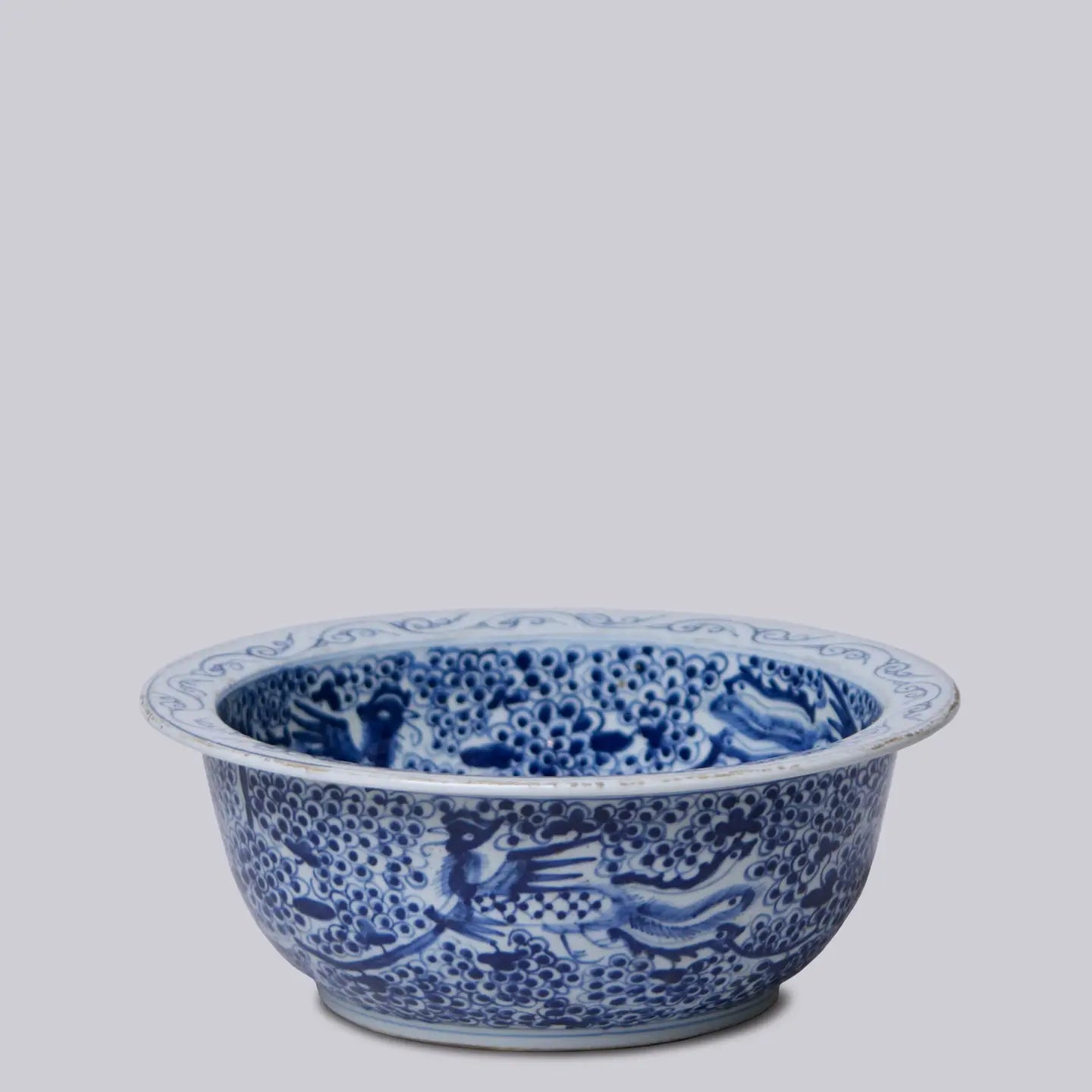 Blue and White Porcelain Phoenix Basin