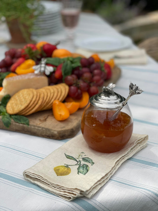 Bee Glass Honey Pot with Spoon