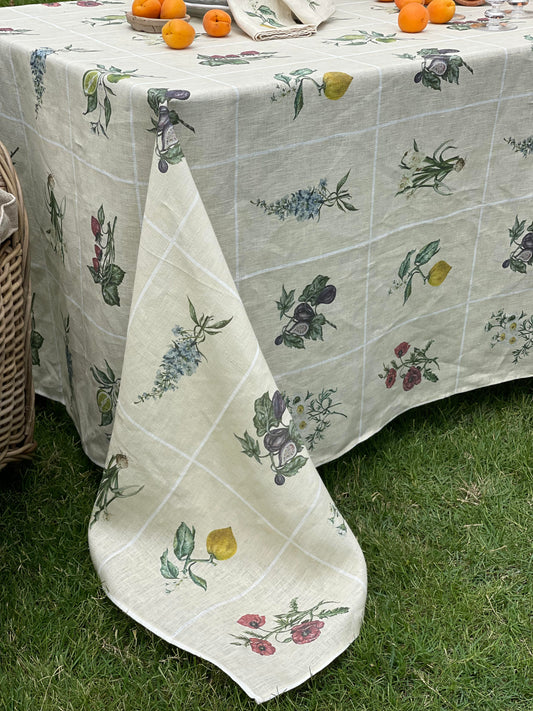 Botanical Linen Tablecloth