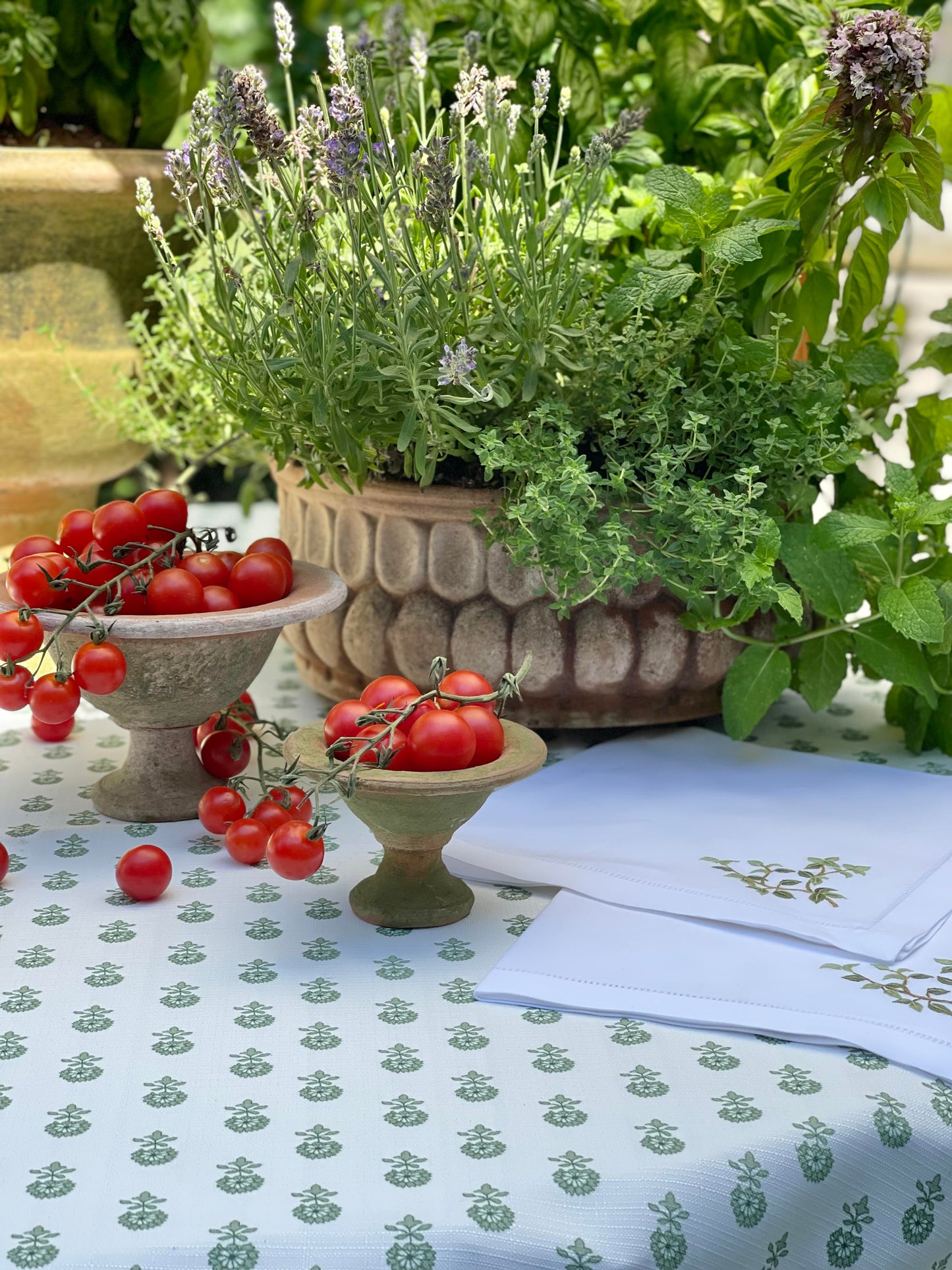 Sage Floral Rectangle Tablecloth Small