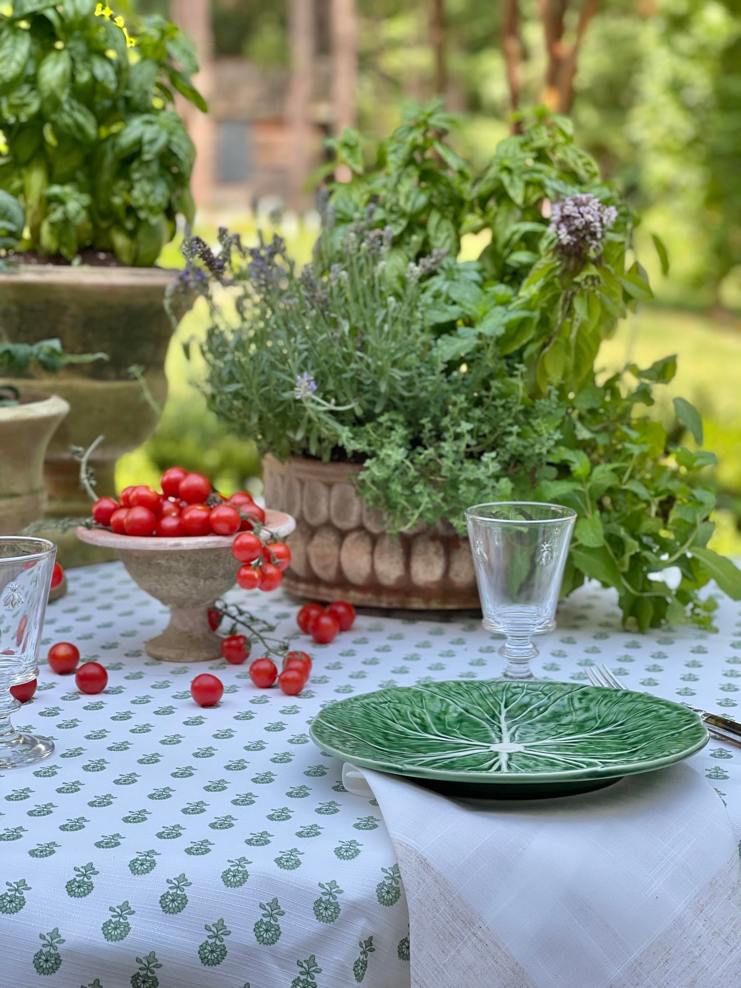 Sage Floral Rectangle Tablecloth