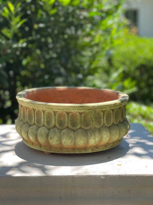 Pattern Aged Terra Cotta Bowl