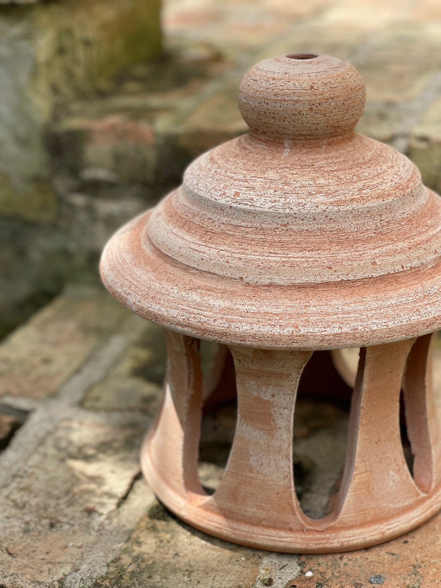 Small Italian Terra Cotta Garden Lantern