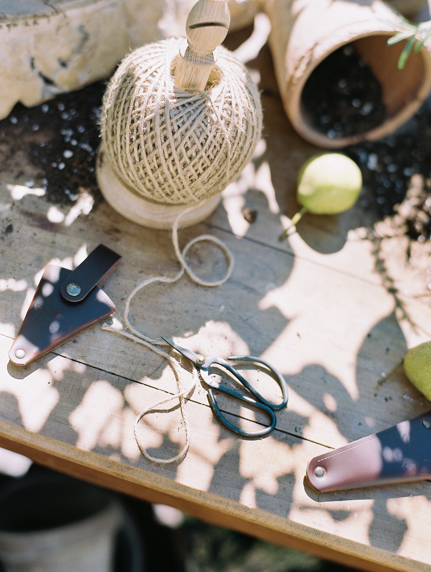 Scissors in Leather Pouch