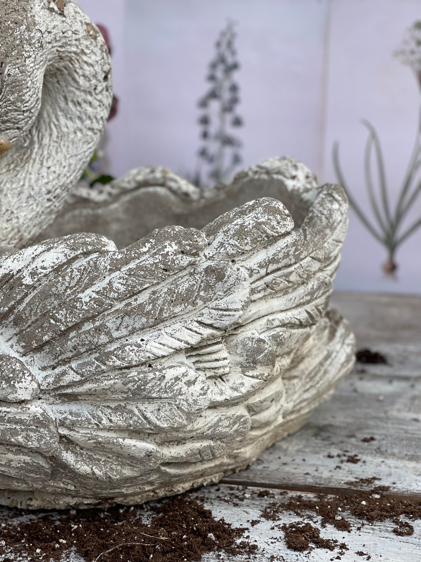 Antique European Swan Garden Planter